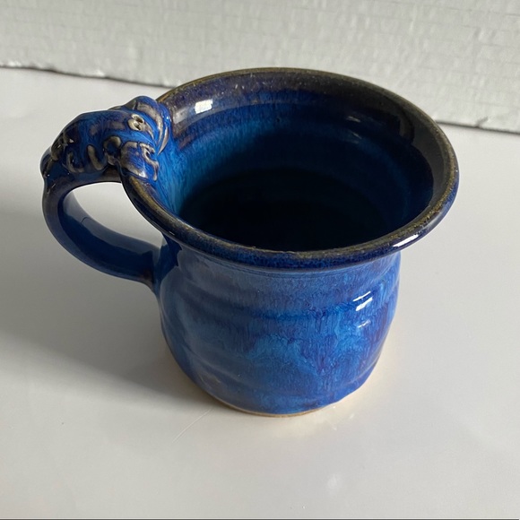 Blue Glazed Pottery Mug with Lobster by DAVE - Picture 5 of 8